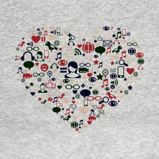 Design a social heart network T-Shirt